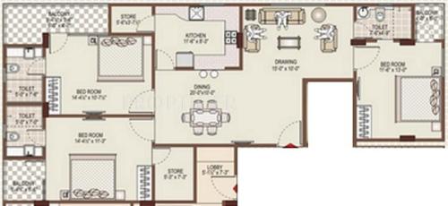 Pearl Pearl Grands (3BHK+3T (1,590 sq ft) 1590 sq ft) Pearl Pearl Grands (3BHK+3T (1,590 sq ft) 1590 sq ft)