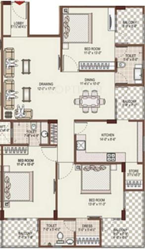 Pearl Pearl Grands (3BHK+3T (1,960 sq ft) 1960 sq ft) Pearl Pearl Grands (3BHK+3T (1,960 sq ft) 1960 sq ft)