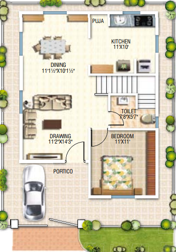 golden county villa Floor Plan Ground Floor Plan