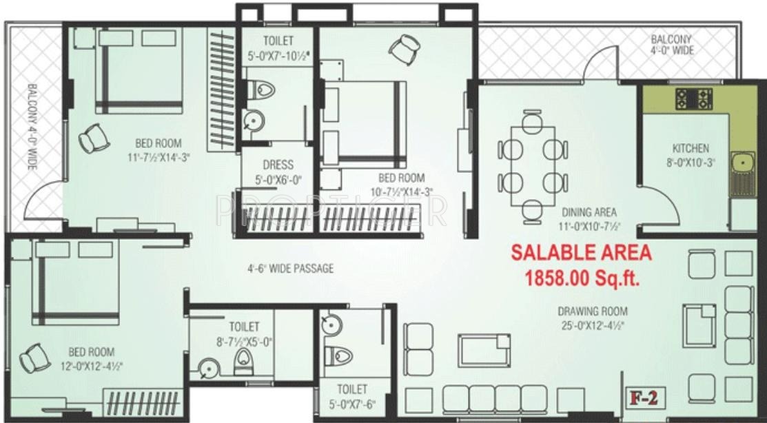 Okay Plus Hare Krishna Homes (3BHK+3T (1,858 sq ft) 1858 sq ft)