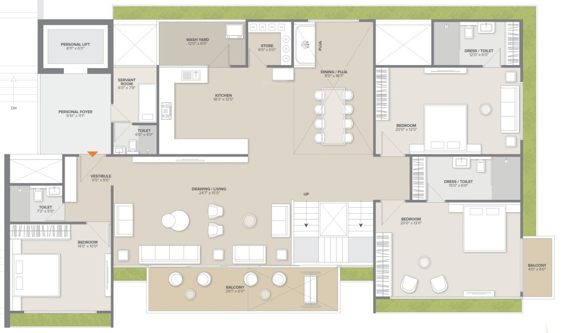  keshvam skyview Floor Plan Lower Level Duplex Plan