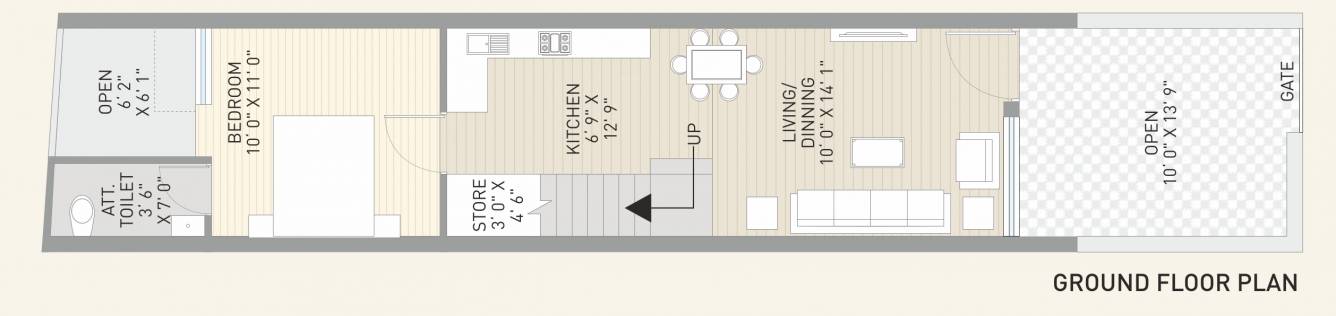 atulyam bungalows Floor Plan Ground Floor Plan