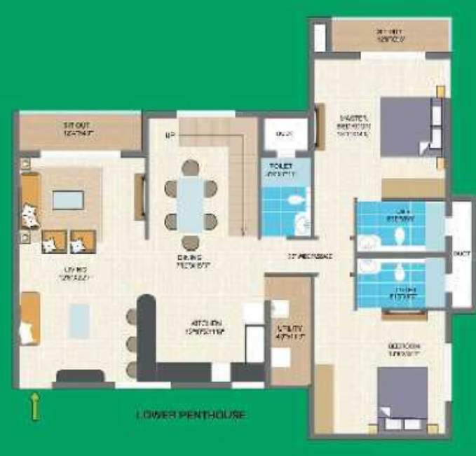  columbus square Floor Plan Lower Level Duplex Plan