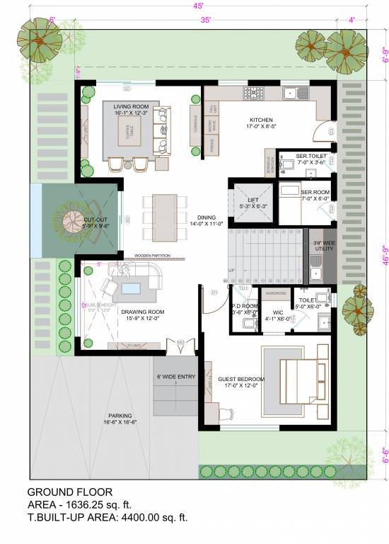  aero villas Floor Plan Ground Floor Plan