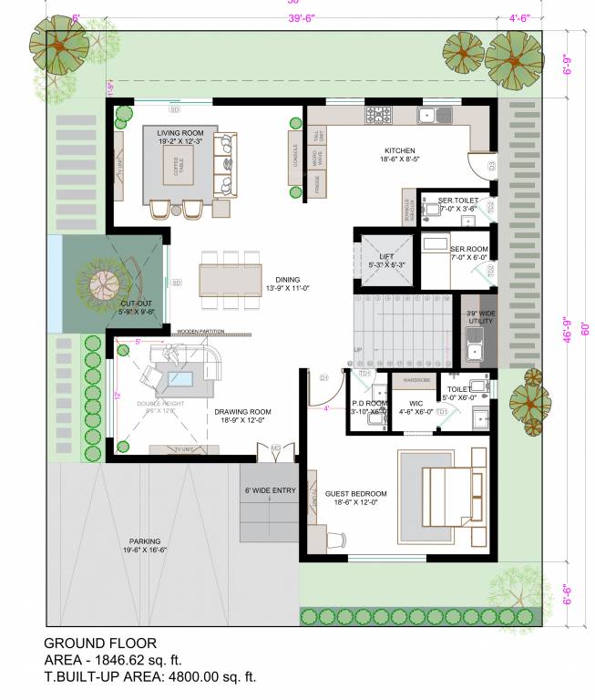  aero villas Floor Plan Ground Floor Plan
