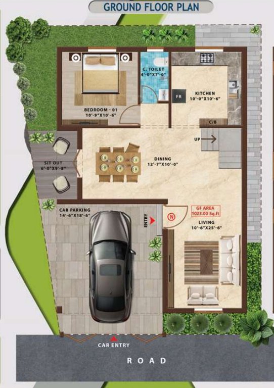 mc villas Floor Plan Ground Floor Plan