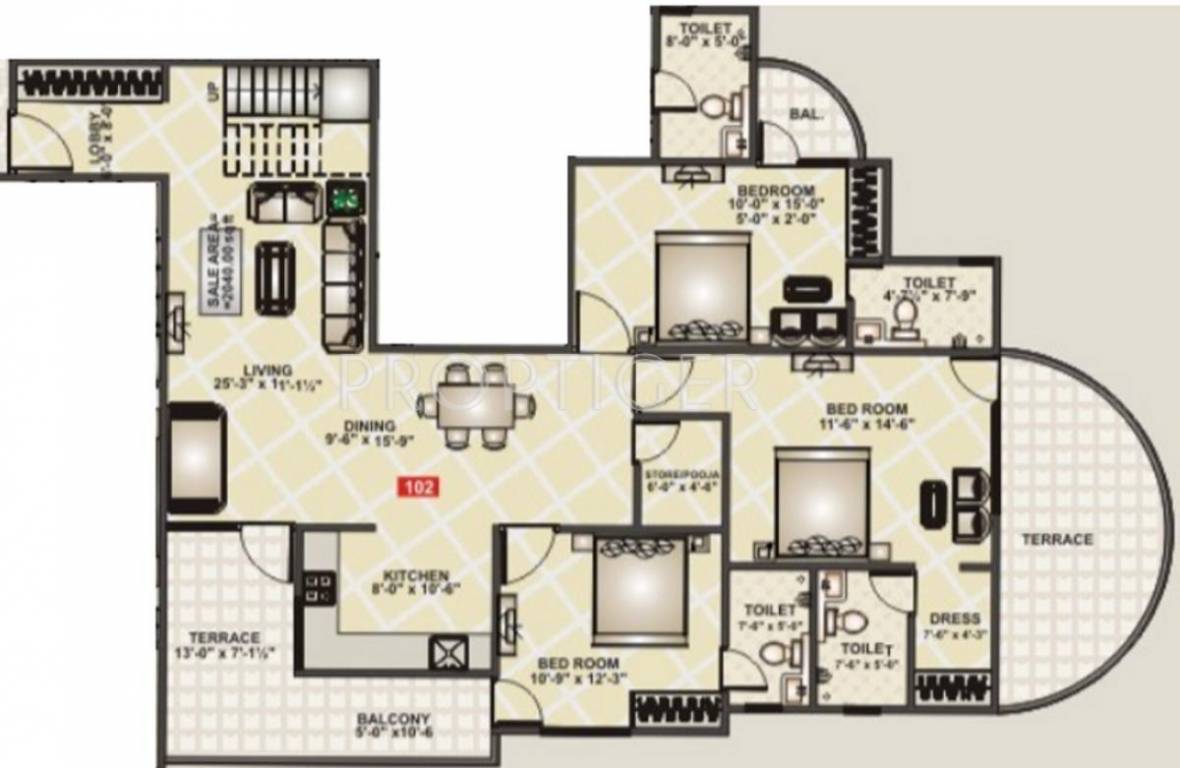 Pearl Pearl Ambience (4BHK+4T (3,760 sq ft) 3760 sq ft)