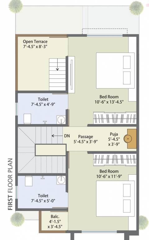  gaj ganesh phase 2 Floor Plan First Floor Plan