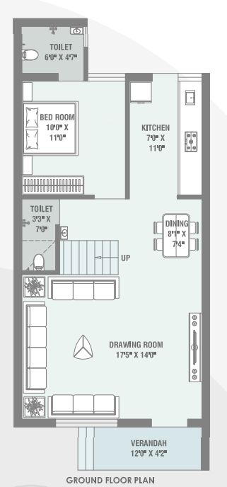  bunglows Floor Plan Ground Floor Plan