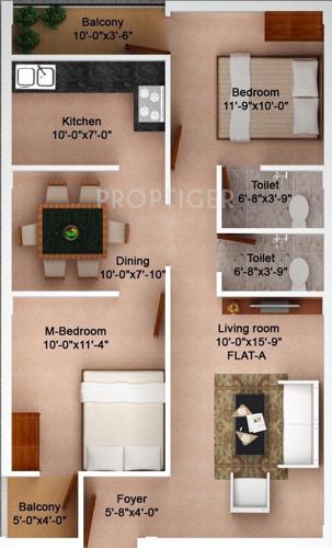 Athreya Sharabha (2BHK+2T (929 sq ft) 929 sq ft)