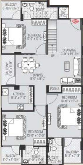 Aradhana Bhavyaa Heights (4BHK+4T (2,386 sq ft) 2386 sq ft)