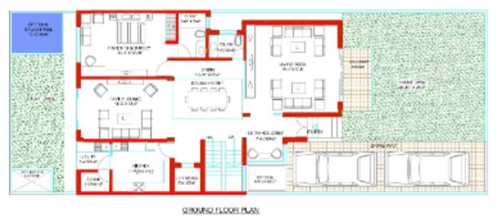 tulip ivory villas Floor Plan Ground Floor Plan