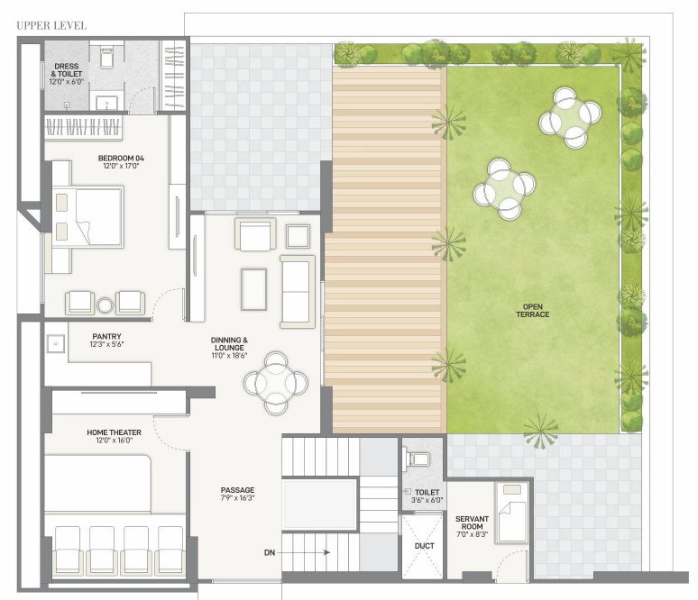  residency Floor Plan Upper Level Penthouse Plan