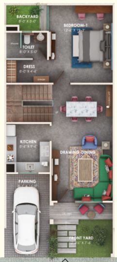  sansaar spring villas Floor Plan Ground Floor Plan