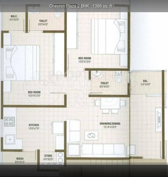 Lotus Developer Chevron Plaza (2BHK+2T (1,388 sq ft) 1388 sq ft)