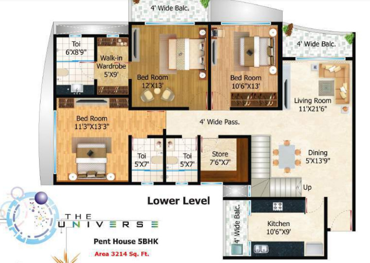 rsgs the universe star Floor Plan Lower Level Penthouse Plan