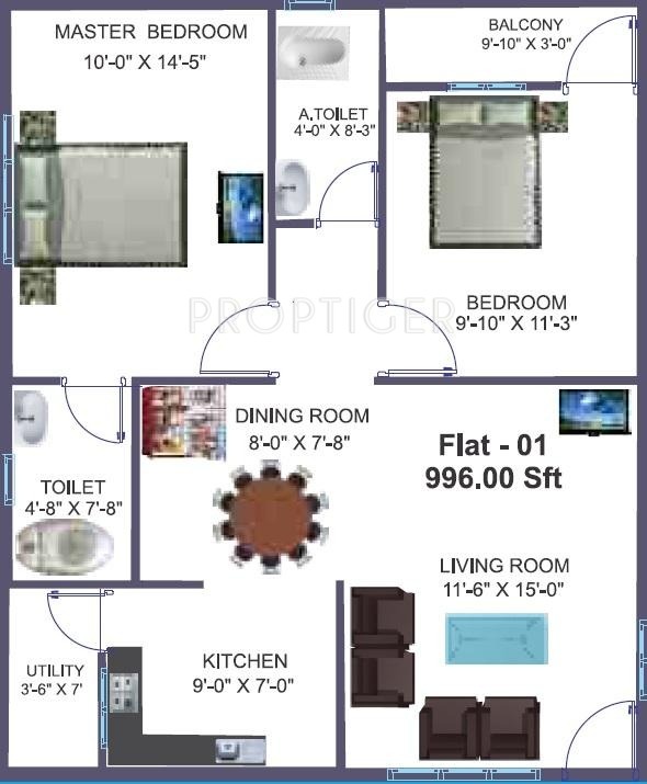 Sai Sicindri Residency (2BHK+2T (996 sq ft) 996 sq ft) Sai Sicindri Residency (2BHK+2T (996 sq ft) 996 sq ft)
