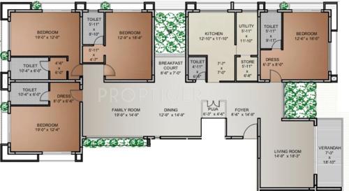 Amaya 142 Parkwest (4BHK+5T (5,500 sq ft)   Pooja Room 5500 sq ft)