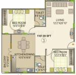 Sriven Sky Park (2BHK+2T (1,167 sq ft) 1167 sq ft)