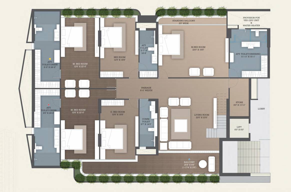 greenwoods aspire Floor Plan Lower Level Penthouse Plan