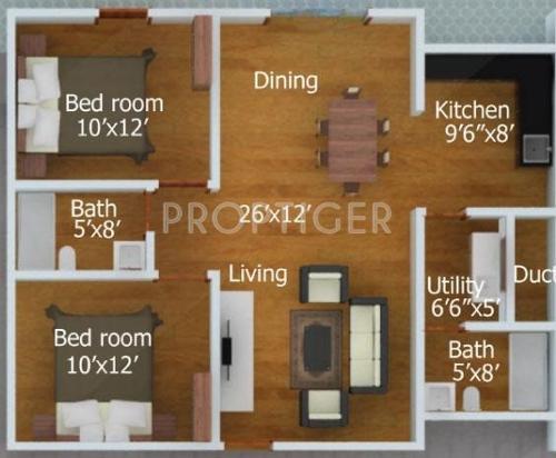 Shubham Shubham Diwans (2BHK+2T (1,287 sq ft) 1287 sq ft)