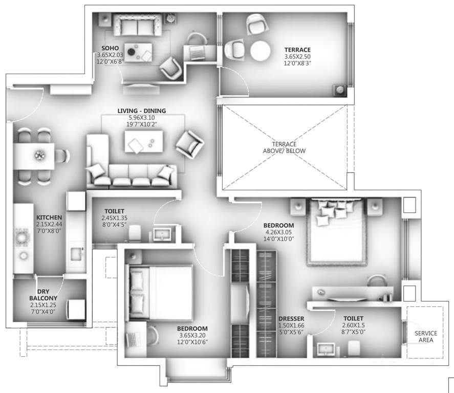  ganga legend a2 and b4 Floor Plan Floor Plan
