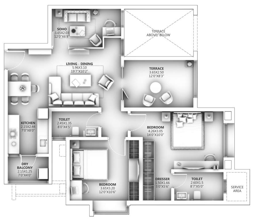  ganga legend a2 and b4 Floor Plan Floor Plan