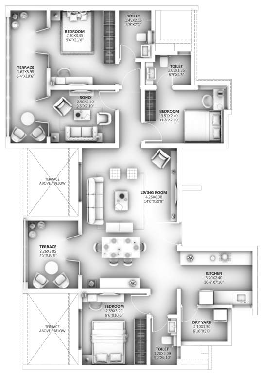  ganga legend a2 and b4 Floor Plan Floor Plan
