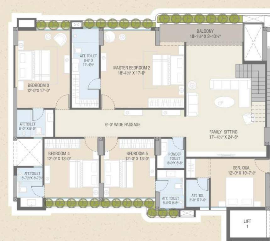  greenwoods aaranya Floor Plan Lower Level Penthouse Plan