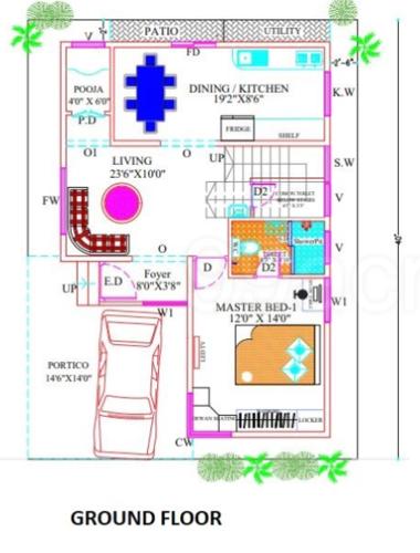  green-olive-luxury-villa Floor Plan Ground Floor Plan