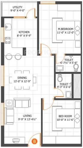 GoldFish By The Lake (2BHK+2T (1,033 sq ft) 1033 sq ft)