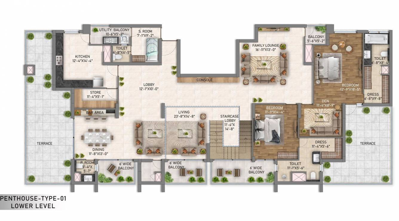 gardens Floor Plan Lower Level Duplex Plan