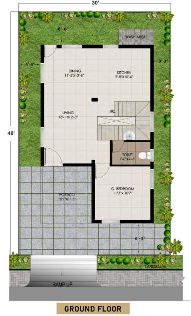  praneeth pranav knightwoods Floor Plan Ground Floor Plan