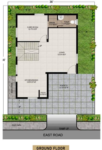  praneeth pranav knightwoods Floor Plan Ground Floor Plan