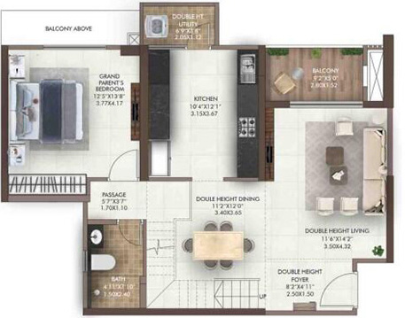 childcentric homes Floor Plan Lower Level Duplex Plan