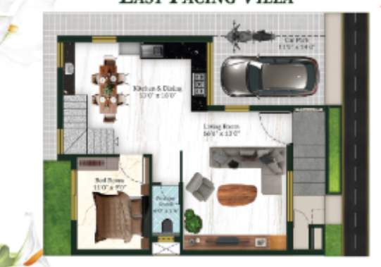  white town villas Floor Plan Ground Floor Plan