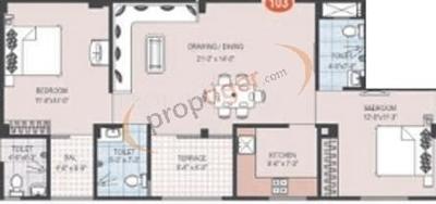 JBR Residency (2BHK+2T (1,269 sq ft) 1269 sq ft)