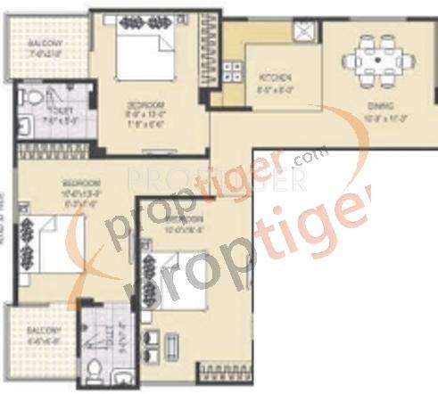 JBR Residency (3BHK+3T (1,809 sq ft) 1809 sq ft)