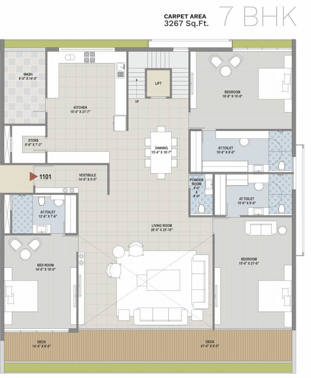 ercole Floor Plan Upper Level Penthouse Plan