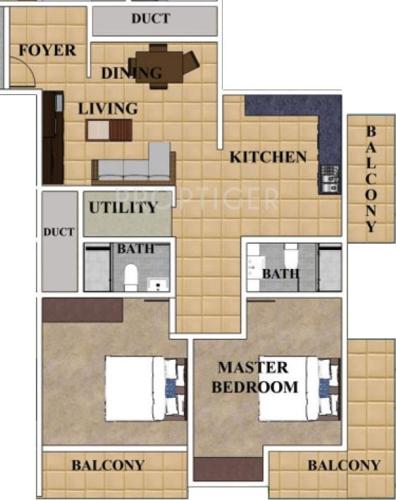 Shubham Sapphire (2BHK+2T (1,300 sq ft) 1300 sq ft)