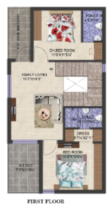 First Floor Plan surabhis signature villas extension Floor Plan First Floor Plan
