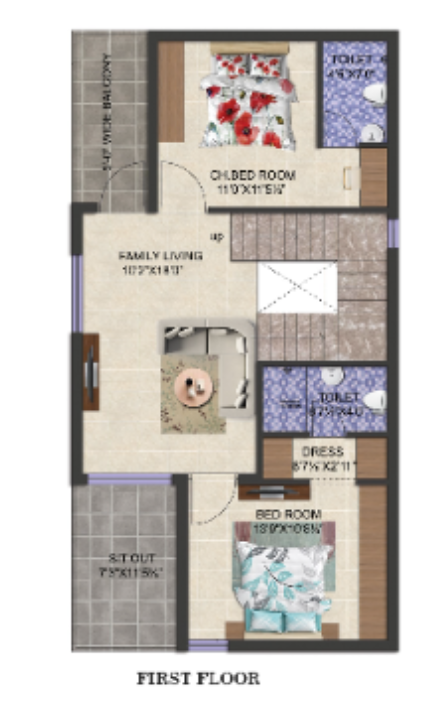 First Floor Plan surabhis signature villas extension Floor Plan First Floor Plan