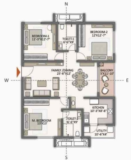 Floor Plan the prestige city hyderabad apartments Floor Plan Floor Plan