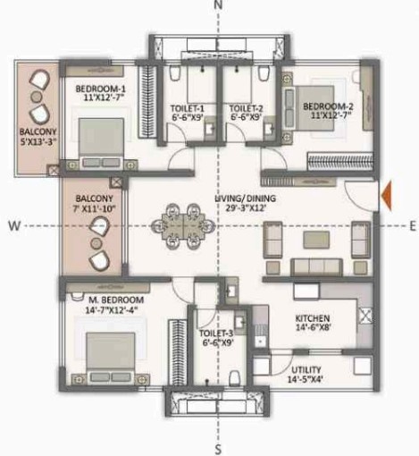 Floor Plan the prestige city hyderabad apartments Floor Plan Floor Plan