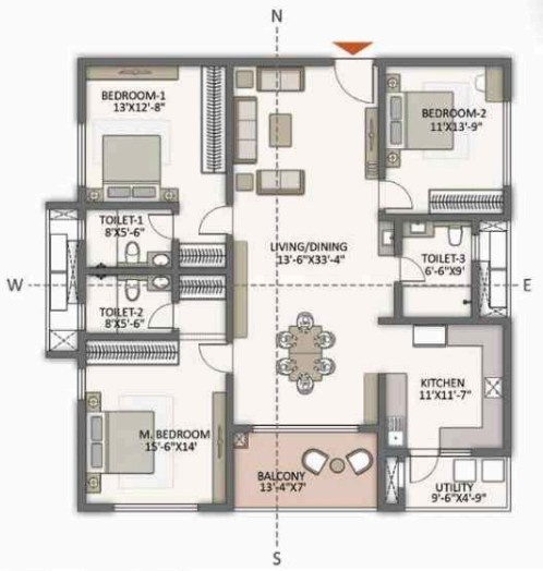 Floor Plan the prestige city hyderabad apartments Floor Plan Floor Plan