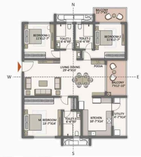 Floor Plan the prestige city hyderabad apartments Floor Plan Floor Plan