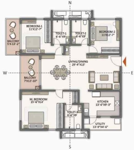 Floor Plan the prestige city hyderabad apartments Floor Plan Floor Plan