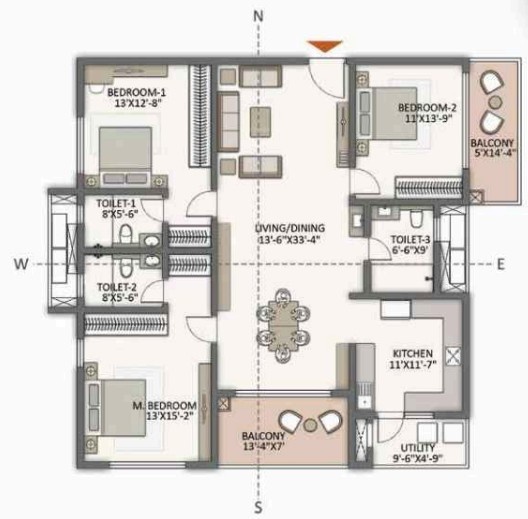 Floor Plan the prestige city hyderabad apartments Floor Plan Floor Plan