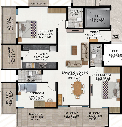  orchid-gokul-apartment Floor Plan Floor Plan