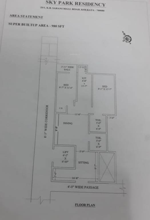  skypark residency Floor Plan Floor Plan